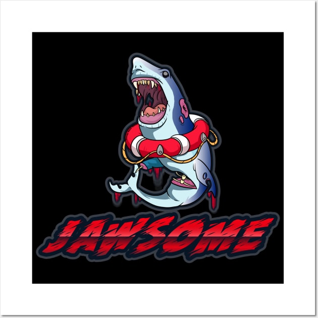 Jawsome Zombie Shark Wall Art by Trendy Black Sheep